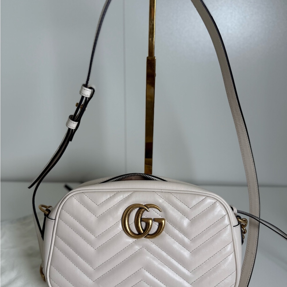 Gucci Cream Crossbody Bag with Gold Accent